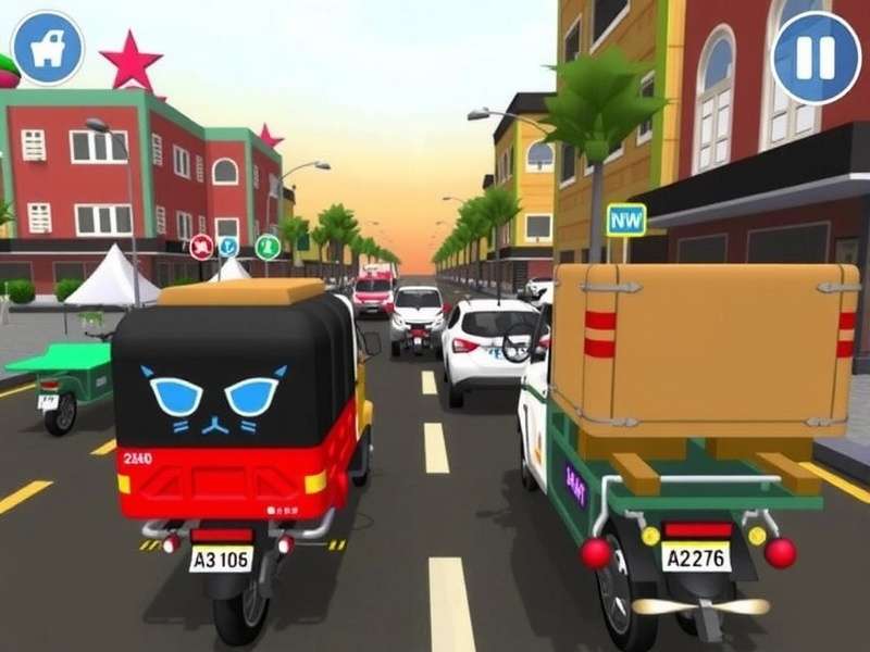 Parcel Run Star game screenshot showing delivery vehicles in Indian streets
